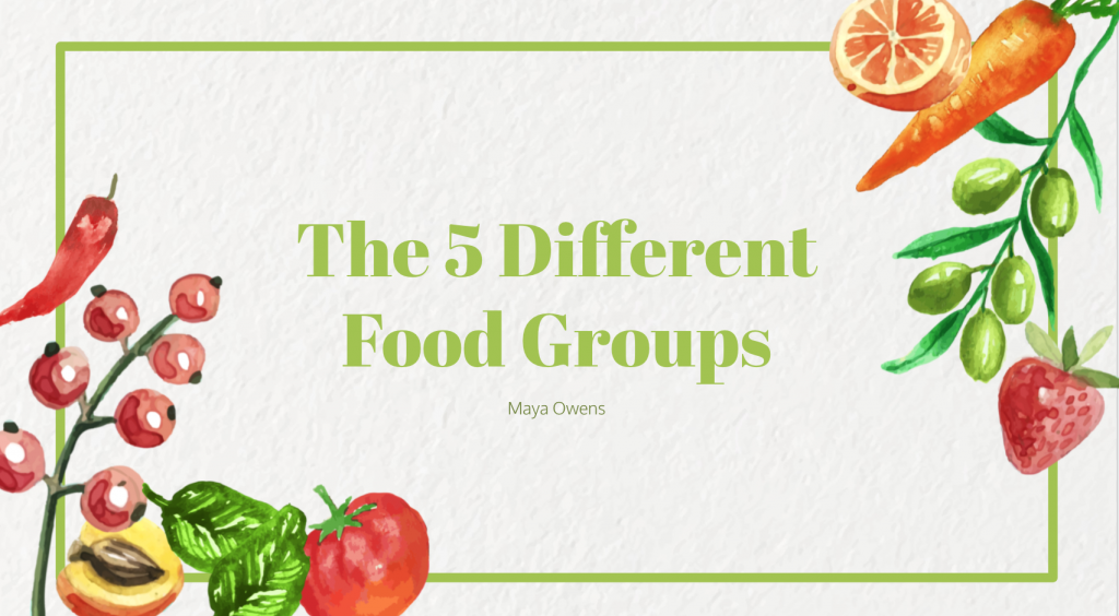 The 5 Different Food Groups by Maya Owens - Ourboox.com